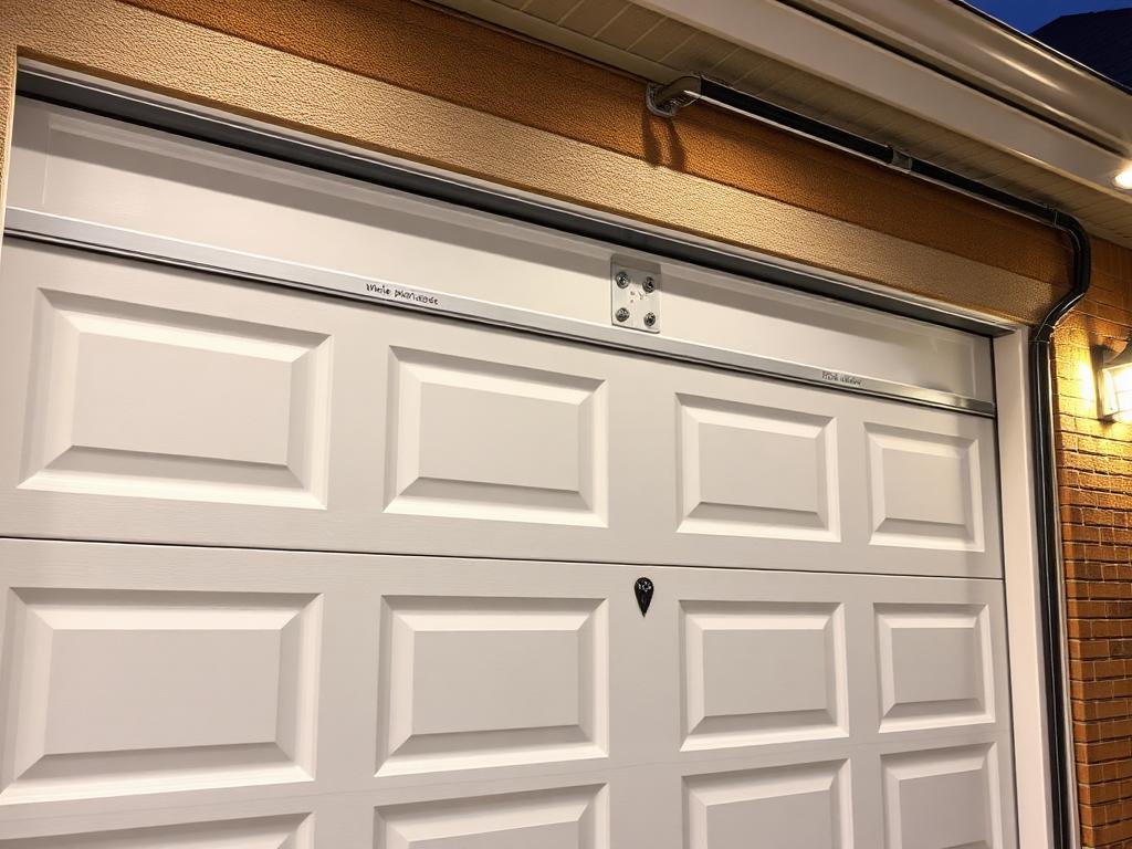 Close-up of garage door with pinch protection safety panels